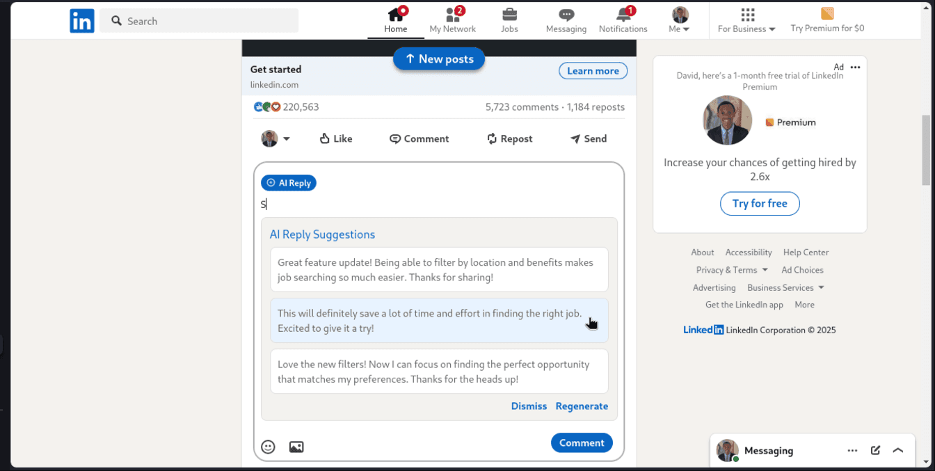 LinkedIn Interface